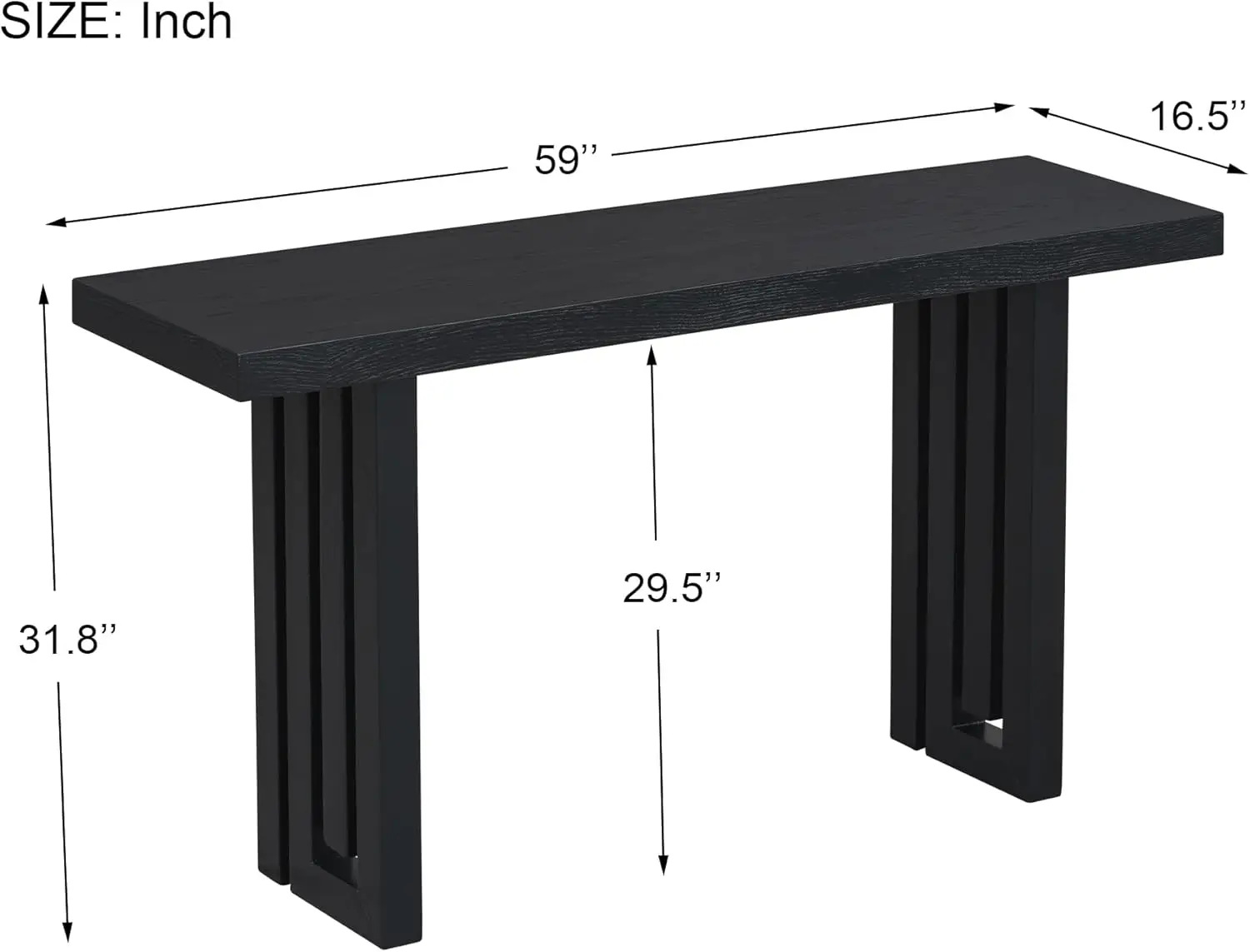 Contemporary Minimalist Wood Console Table 59-Inch Modern Entryway Sofa Table Accent Table for Entrance Living Room Home Office