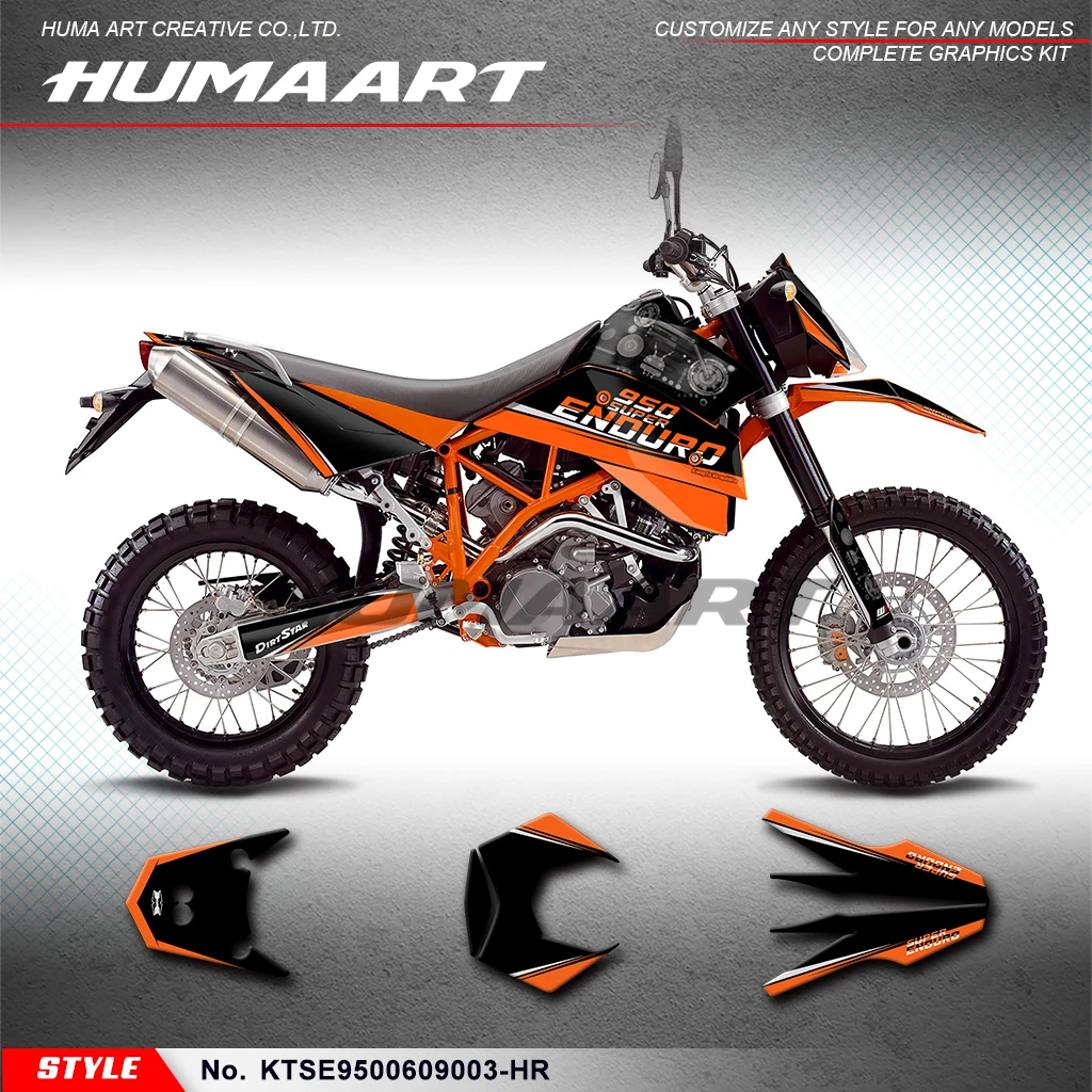 

Графический комплект huпера, мотоциклетные наклейки для KTM 950 Super Enduro 2006 2007 2008 2009, защита, KTSE9500609003-HR