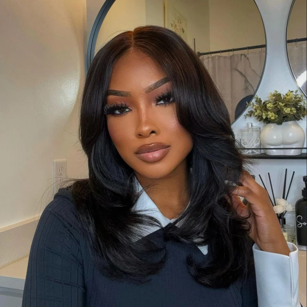 Preto encaracolado pixie perucas de cabelo humano natural realista 5x5 frente do laço sem cola para as mulheres uso diário estilo onda macia emaranhado livre