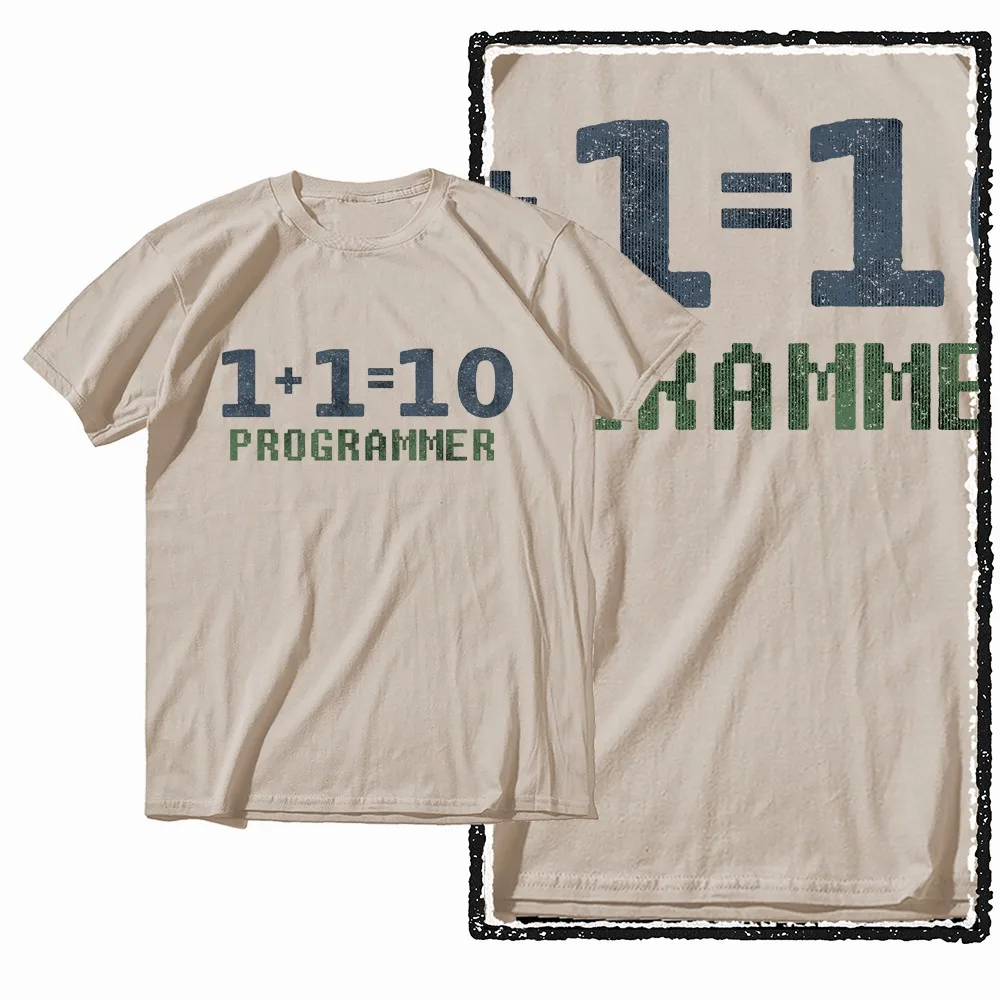

G71 Бежевая хлопковая мужская крутая футболка с рисунком программатора | Мужская футболка Streetwear большого размера с круглым вырезом