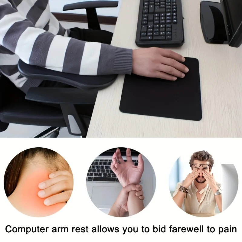 1pc Ergonomic Armrest Wrist Rest - Synthetic Rubber Computer Desk Extender - Office Chair Elbow Support