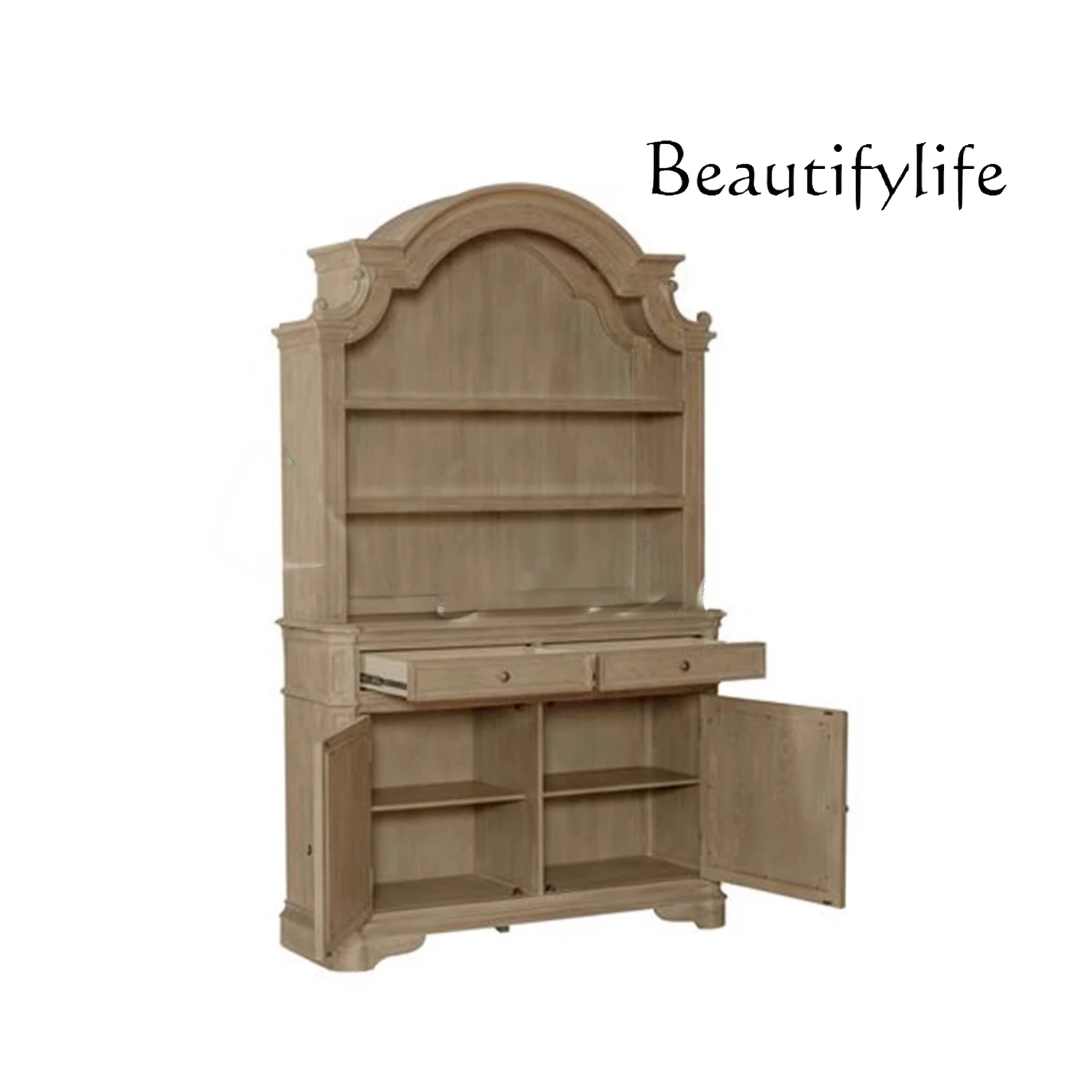 

French solid wood dining side cabinet living room against the wall antique cabinet retro home dining room tableware locker