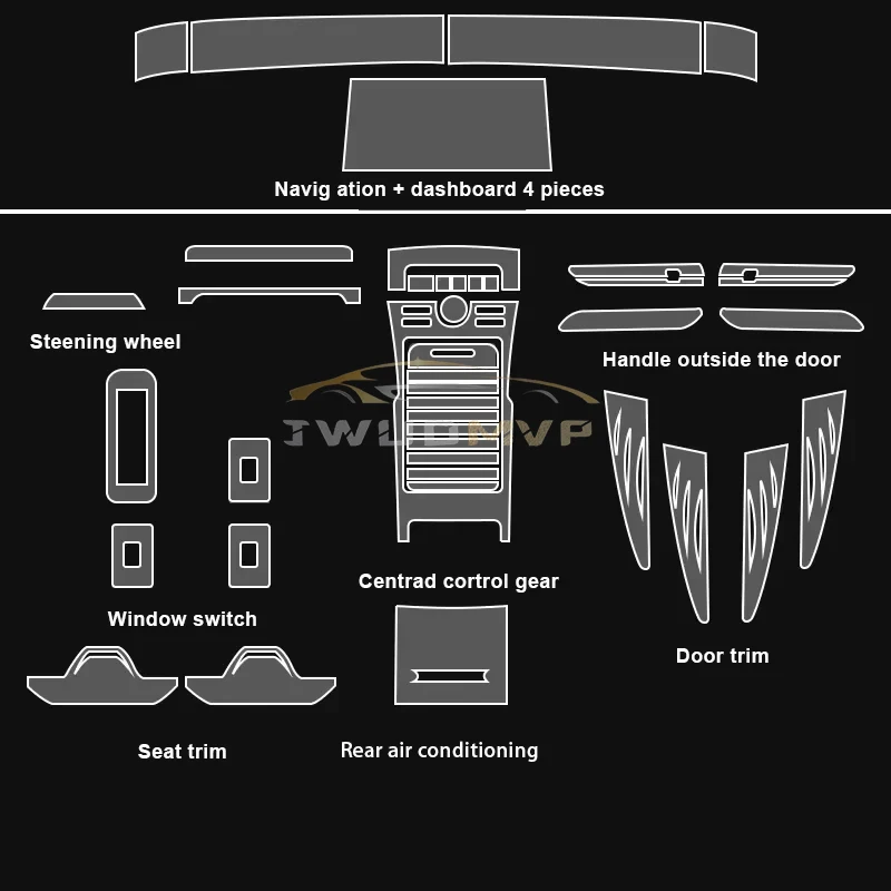 

Tpu Transparent Film for Lincoln Nautilus 2023 Car Protective Interior Stickers Center Console Navigator Screen Gear Door Panel