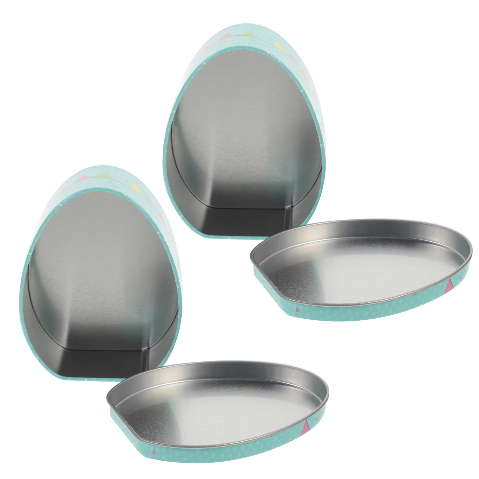 

2pcs Egg Shaped Tinplate Easter Candy Box Biscuit Storage Cookie Container For Party Favors Easter Decor Gift Packaging Box