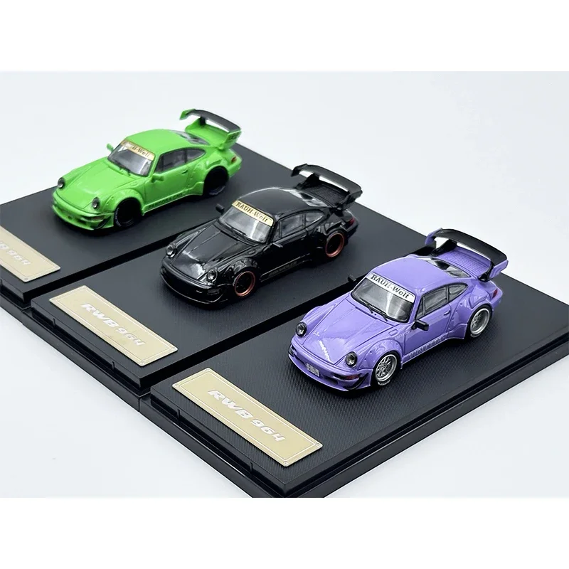 STAR 1:64 RWB 964 Violet Neon Green Diecast Diorama Car Model Collection Toys