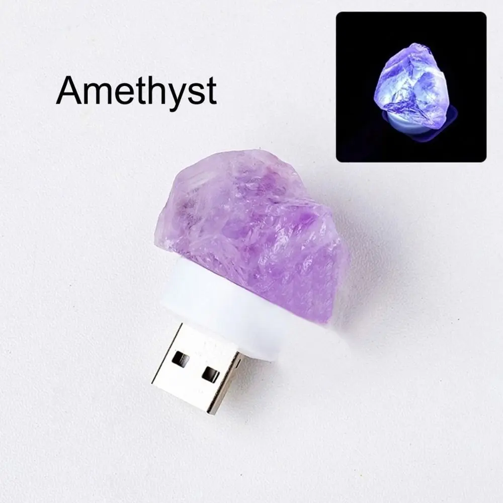 Irregular Shape Crystal Night Lamp Rose Quartz Multicolor Reiki Healing Stone Atmosphere Amethyst Crystal Stone Light