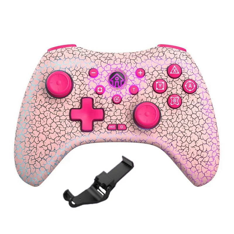 

AED5-Wireless Game Console+Stand For Switch/Android/Ios/Pc 6-Axis Gyro High Precision Joystick Rgb Bluetooth Gamepad