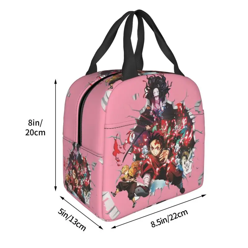 Custom Demones S-Slayer Insulated Lunch Bags for Work School Portable Cooler Thermal Lunch Box Women Children view 3