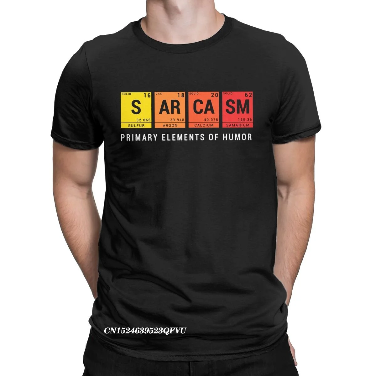 

Sarcasm Primary Elements Of Humor Men Tops T Shirts Periodic Table Vintage Tee Shirt Harajuku T-Shirts Pure Cotton Plus Size