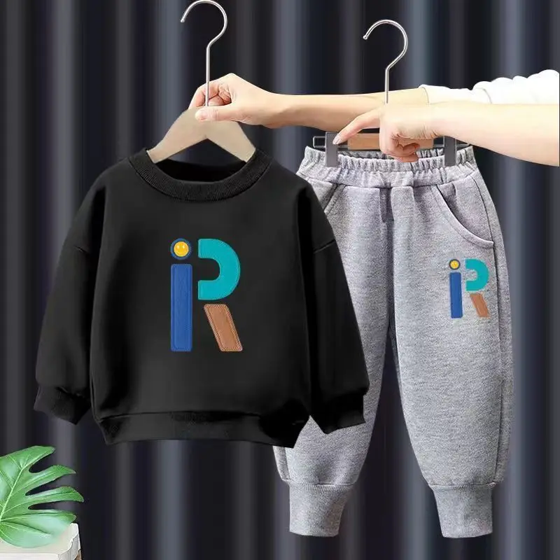 Kids Clothes Boys & Girls Autumn Long Sleeve Top & Pants 2 Pieces Sets Children Boy & Girl Printed Tracksuit Sport Outfit