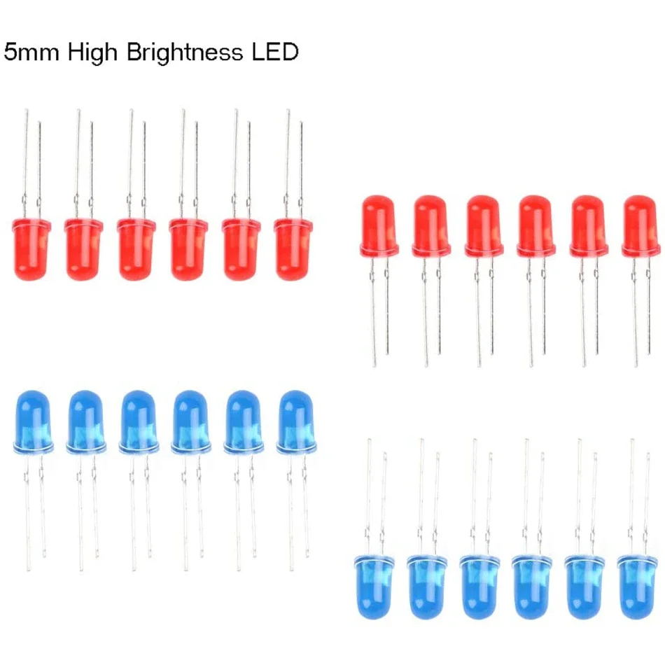 NE555 CD4017 IC LED أضواء إلكترونية أطقم أحمر أزرق ثنائي اللون لتقوم بها بنفسك عدة ستروب بدلة إلكترونية مكونات الأضواء الساطعة لتقوم بها بنفسك #3