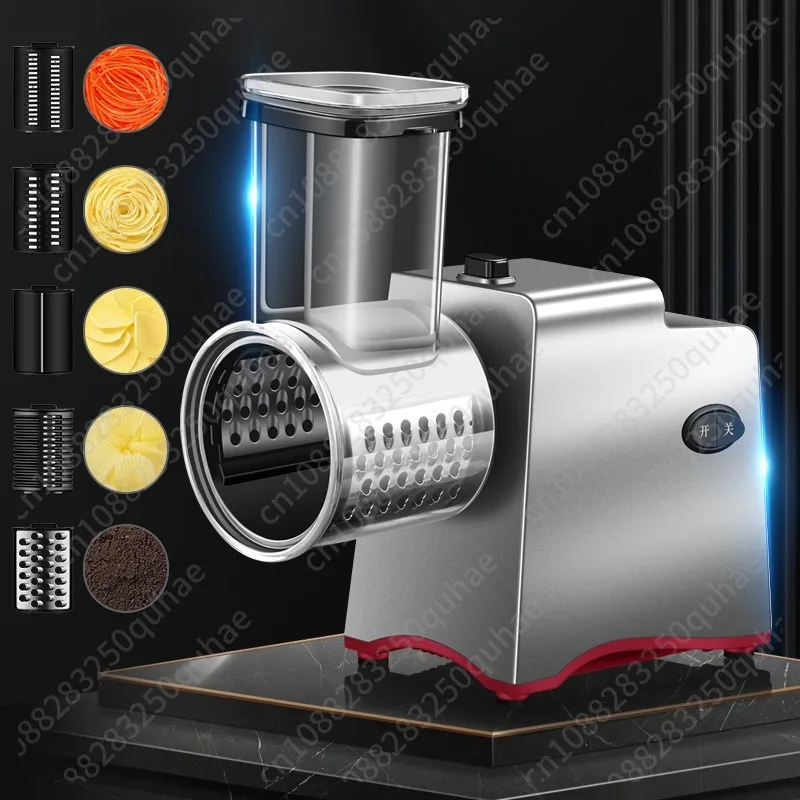 Multifunctional Electric Vegetable Cutter, Stainless Steel Slicing & Shredding Machine