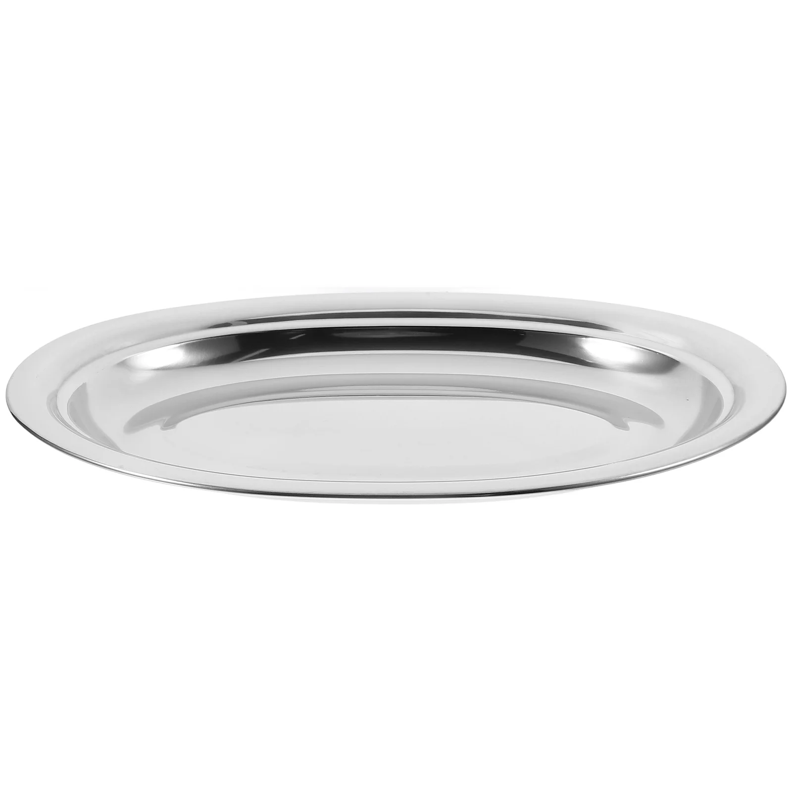 

2PCS Premium Stainless Steel Fish Steamer Plate Kitchen Snack Dish Home Serving Tray Steamed Food Plate