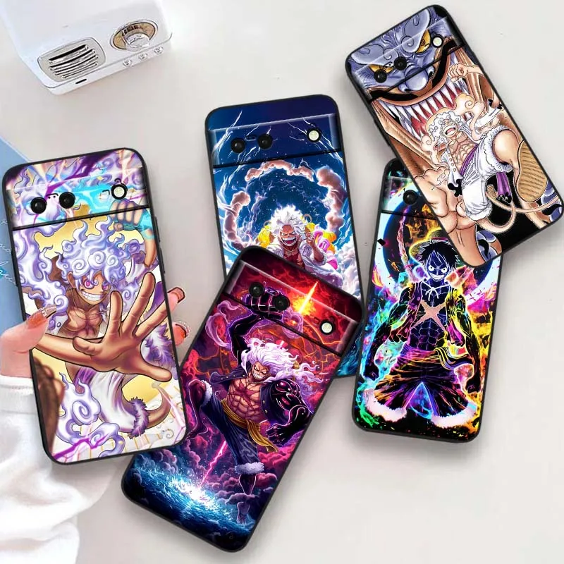 

One Piece Colorful Luffy Anime For Google Pixel 10 9a 9 8A 8 7 7A 6 6A Pro XL 2024 5G Black Soft TPU Silicone Phone Case