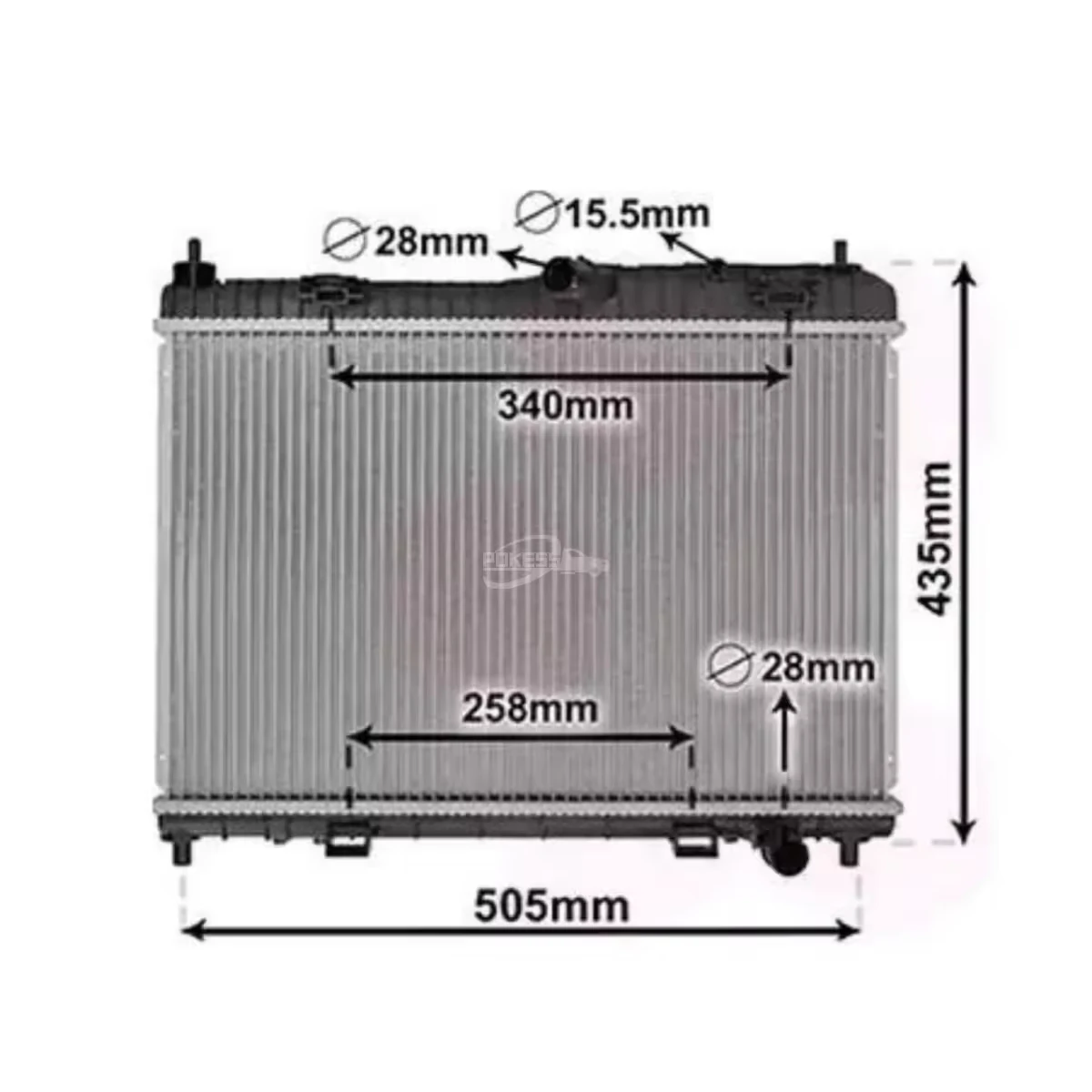 Radiator For Ford Fiesta VI Van B-Max JK OEM 1772874 5054660 AE818005AB IATF16949 ISO9001 Certified OEM ODM Customized