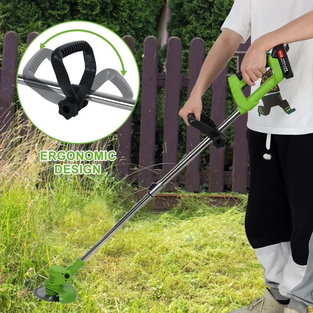 1.2M Weed Eater Electric Weed Mower Cordless Trimmer Telescopic Rod Cutter Rechargeable With 2 Batteries (21V 1.5Ah), 1 Charger