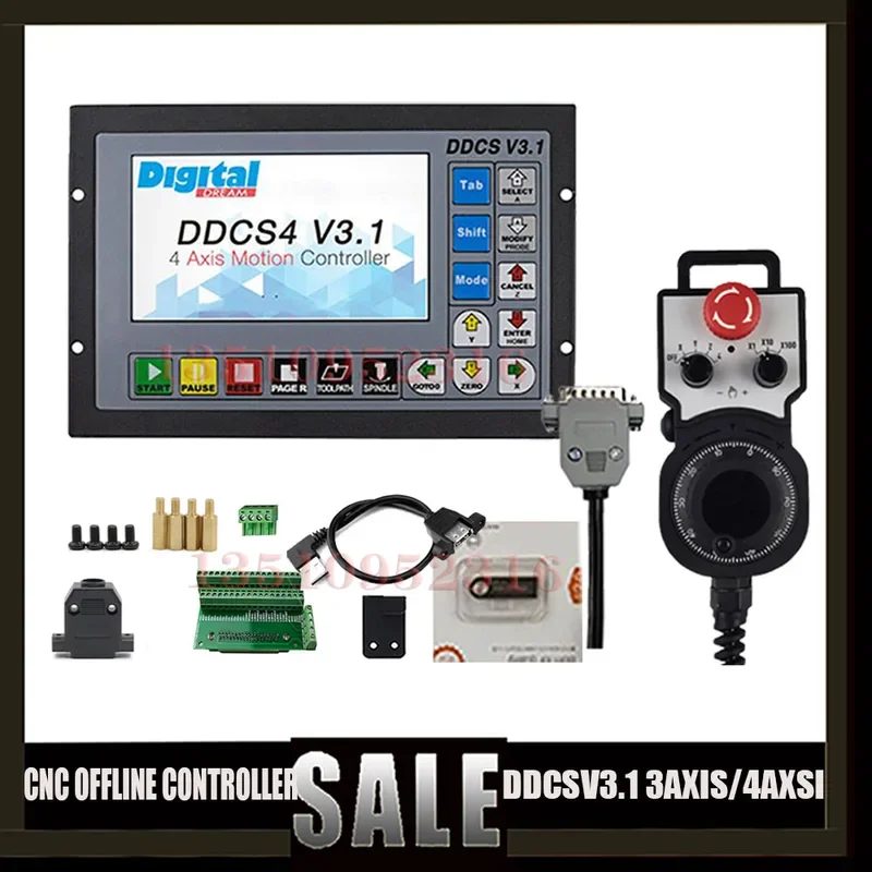 Ddcsv3.1 controlador de movimiento sin conexión Cnc de código G de 3/4 ejes para máquinas de grabado y fresado Ddcs V3.1 volante electrónico de 4 ejes Mpg