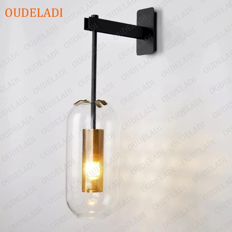 

OUDELADI Glass Wall Lamps Mirror Light Bedroom Bedside Living Decor Wall Sconce Luminaire Kitchen Indoor Lighting fixtures