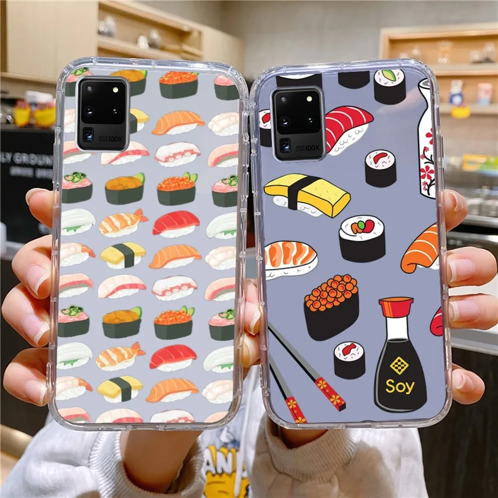 Food Sushi Phone Case For Samsung Galaxy A52 A12 A51 S21 Edge S22ULTRA S23 S20LITE Plus ultra Transparent Cover