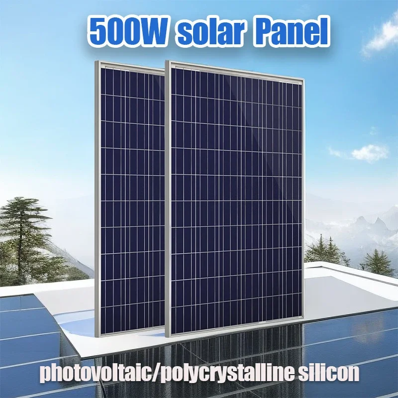 Fotowoltaiczny panel słoneczny 500W12V, zestaw banku mocy 1000W 100AControllektor płyta słoneczna do domu/kempingu/RV/samochodu szybka ładowarka