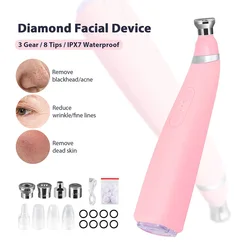 Portable Diamond Microdermabrasion Peeling Machine Silicone Hydrodermabrasion Facial Vacuum Blackhead Removal Skin Pore Cleaning