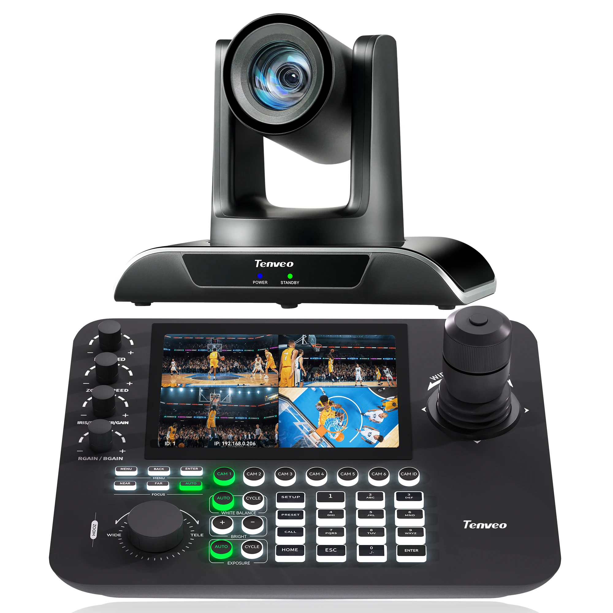 

Камера MSChurch для стриминга с 12-кратным оптическим зумом, автотрекингом, USB, SDI, LAN и 4D-джойстиком, с функцией разделения экрана на 4 части