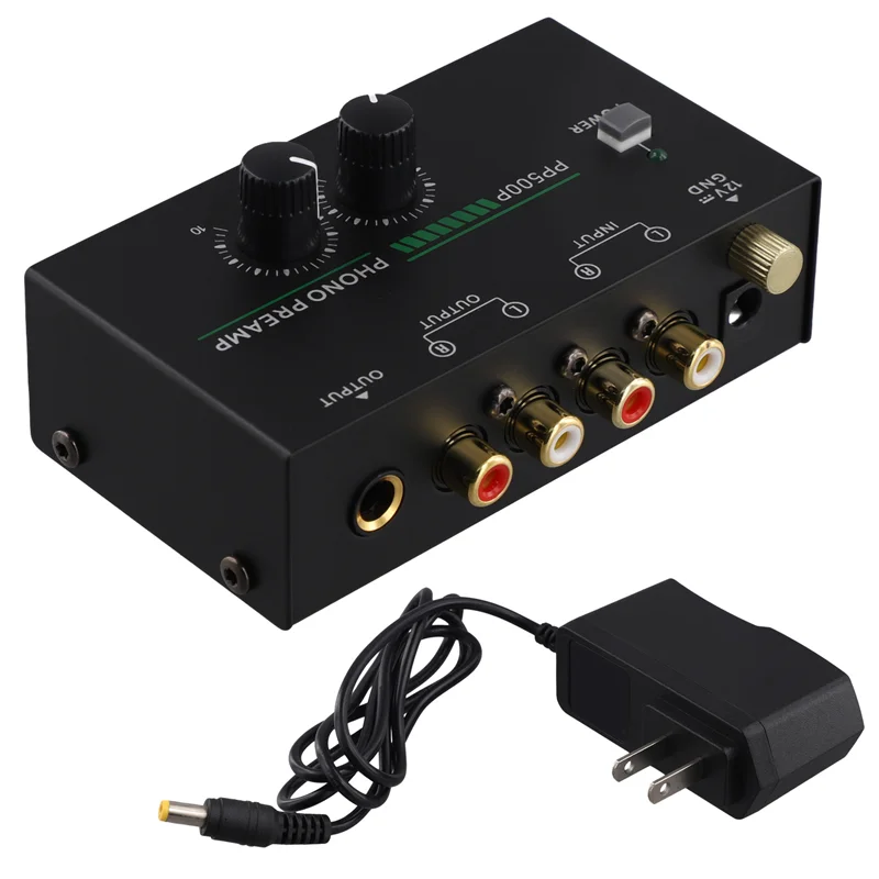 ABKN-Phono Turntable Preamp, Phonograph Preamplifier With R C A Input, RCA/TRS Output, For Turntable Record Play