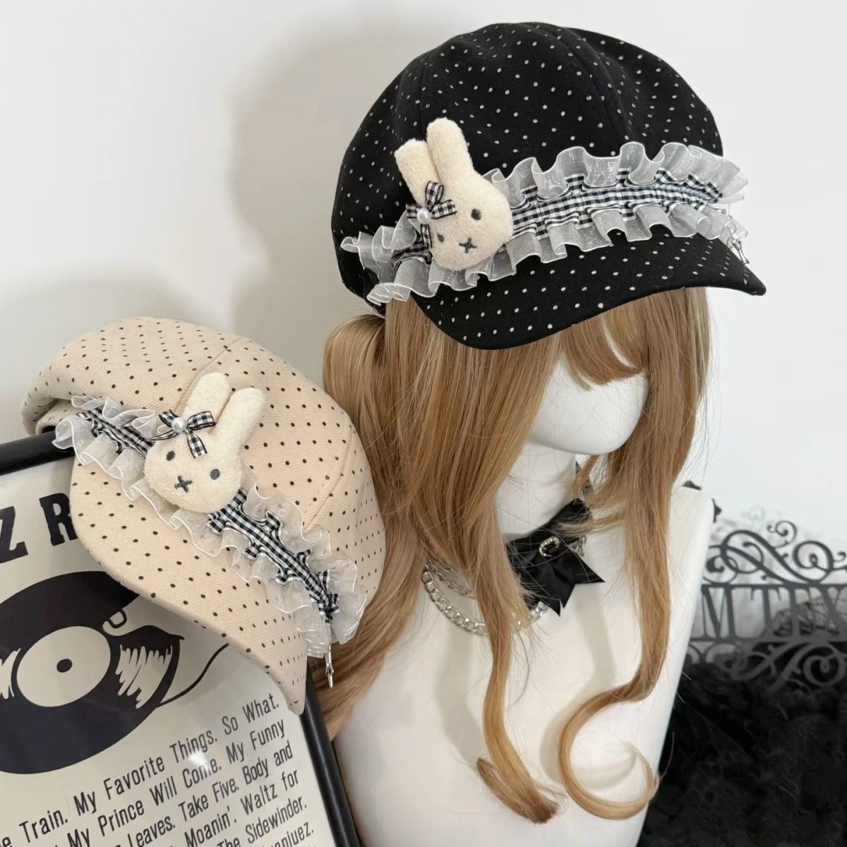 Wave Point Miffy Cloud Mass Eight Angles Bere Cap Painter Lace Lovable Star Ancient Early Wind Lovely Kawaii Cute Individuality