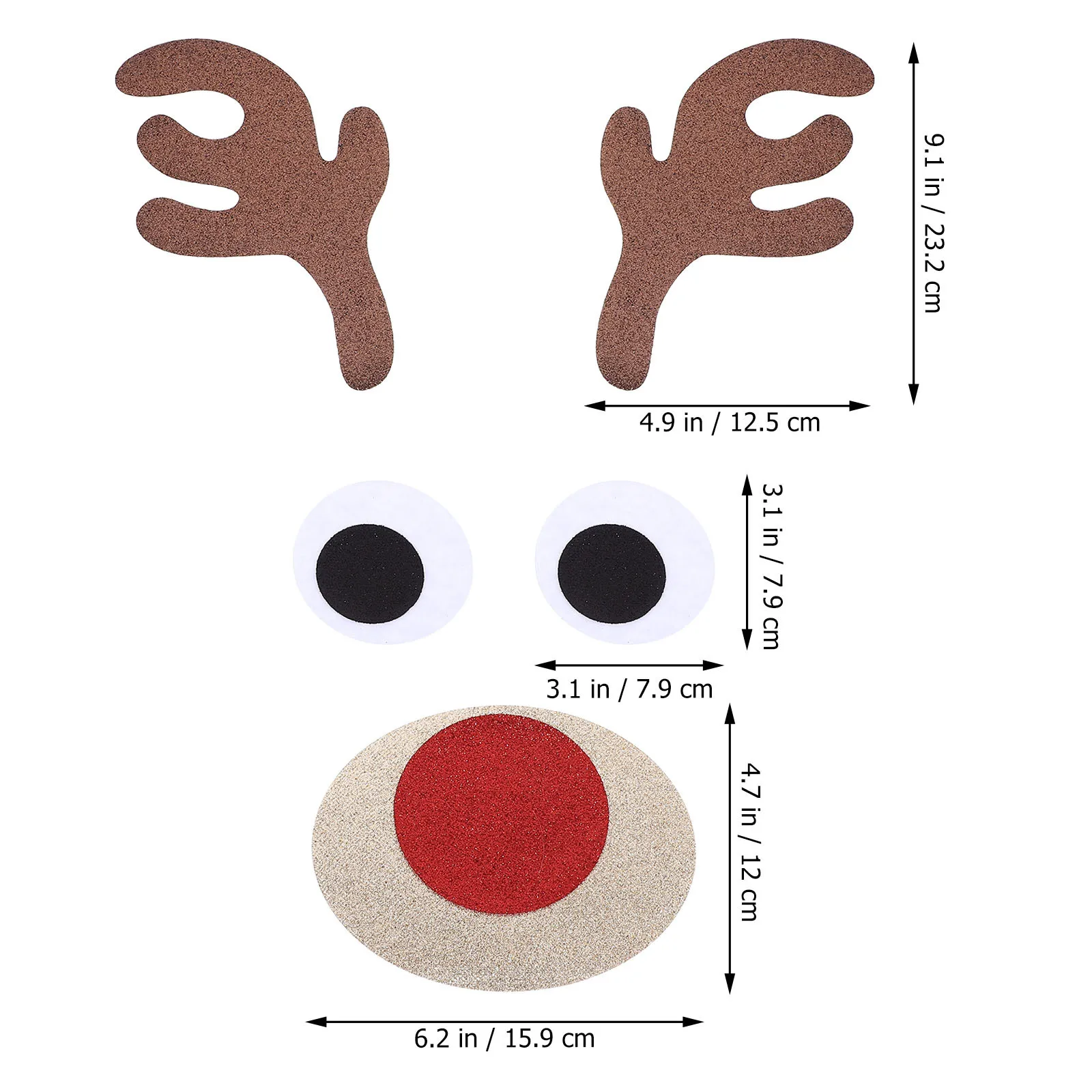 

1Set Reindeer Head Christmas Wall Sticker DIY Xmas Window Decal Cartoon Xmas Party Decoration Door Window Festive Sticker