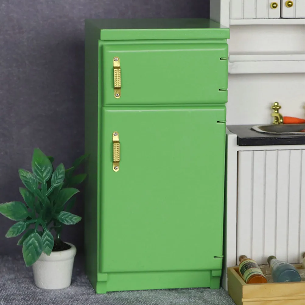 

1:12 Scale Mini Refrigerator for Dollhouse Kitchen Decor Miniature Furniture Set Smooth Safe Non-Toxic Surface Pretend Play