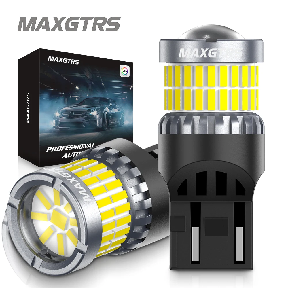 

MAXGTRS T20 LED W21/5W 7443 1157 BAY15D LED Bulb 6500K White For Lada Opel Car Parking Position Light DRL Daytime Running Lamp