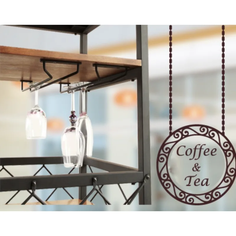 American retro solid wood mobile dining cart trolley rack kitchen living room storage rack hotel wine trolley