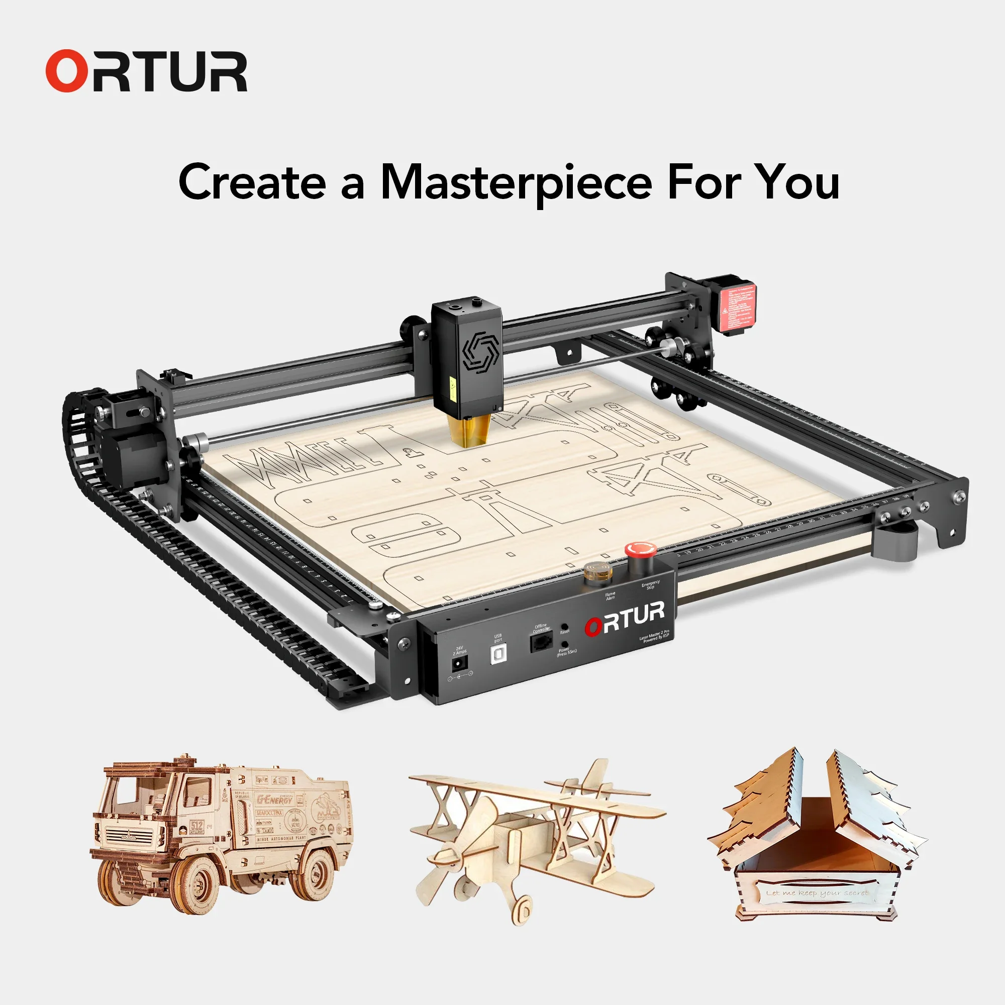 Orutr LM2 PRO S2 Cutter Engraver Machine Powerful Woodworking Tool Engraving Leather Acrylic Printer For Business DIY