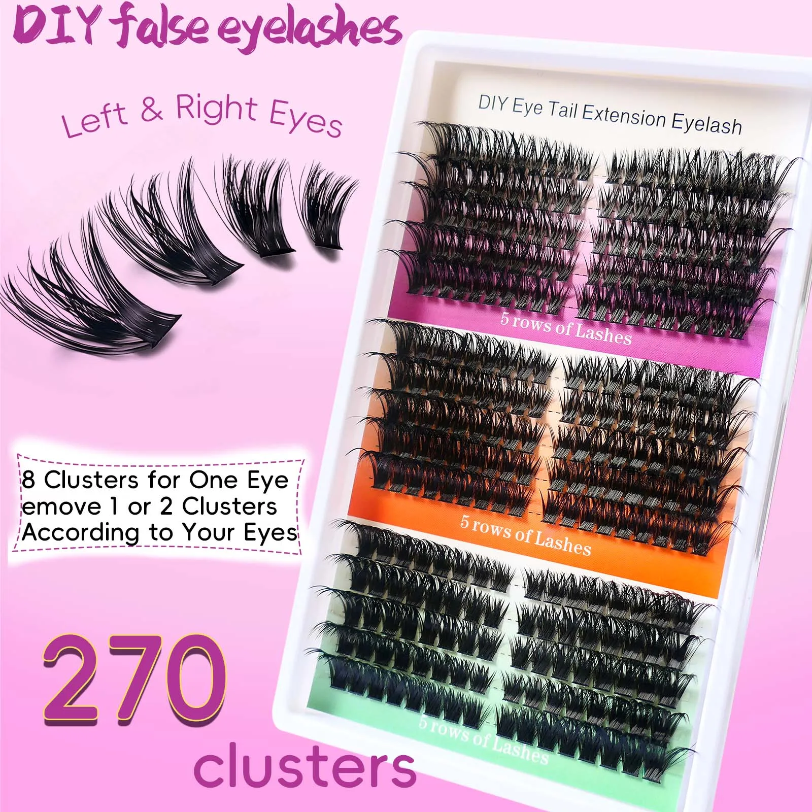 15 Rows Naturally Thick 3D Fluffy Lash Clusters Handmade DIY Handmade Grafting Eyelash Extensions Suitable for Salon and Parties