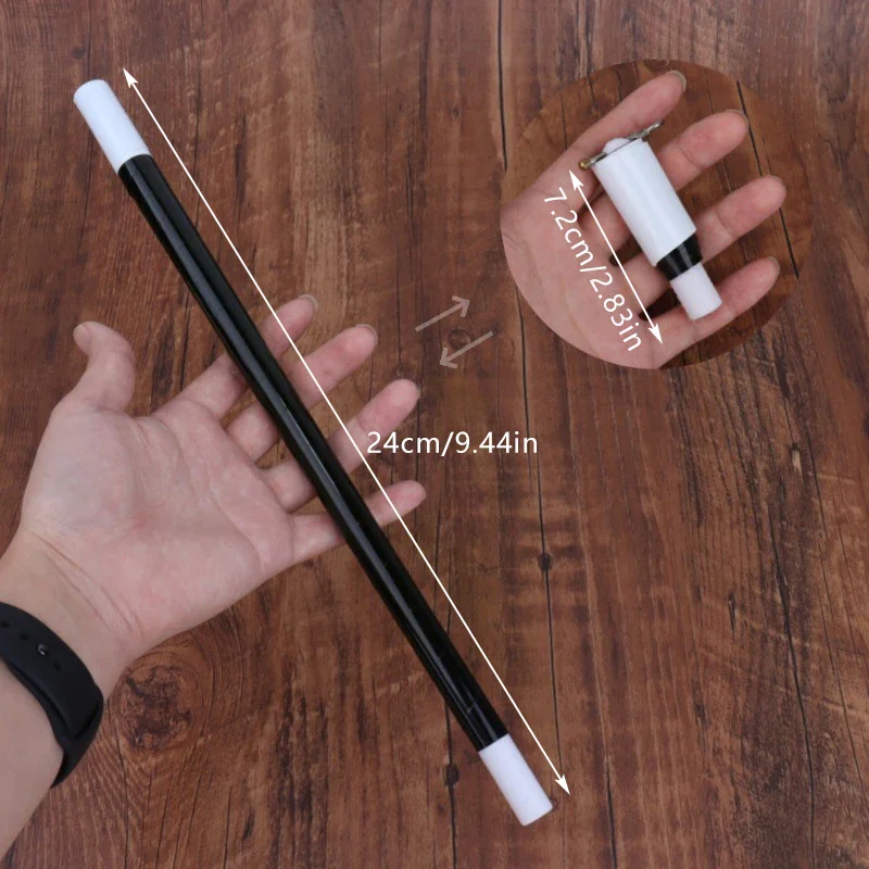 Fiesta espectáculo de Magia varita aparecedora de acero inoxidable negro cerrar trucos Mini bastón de Metal escenario mago Magia divertida