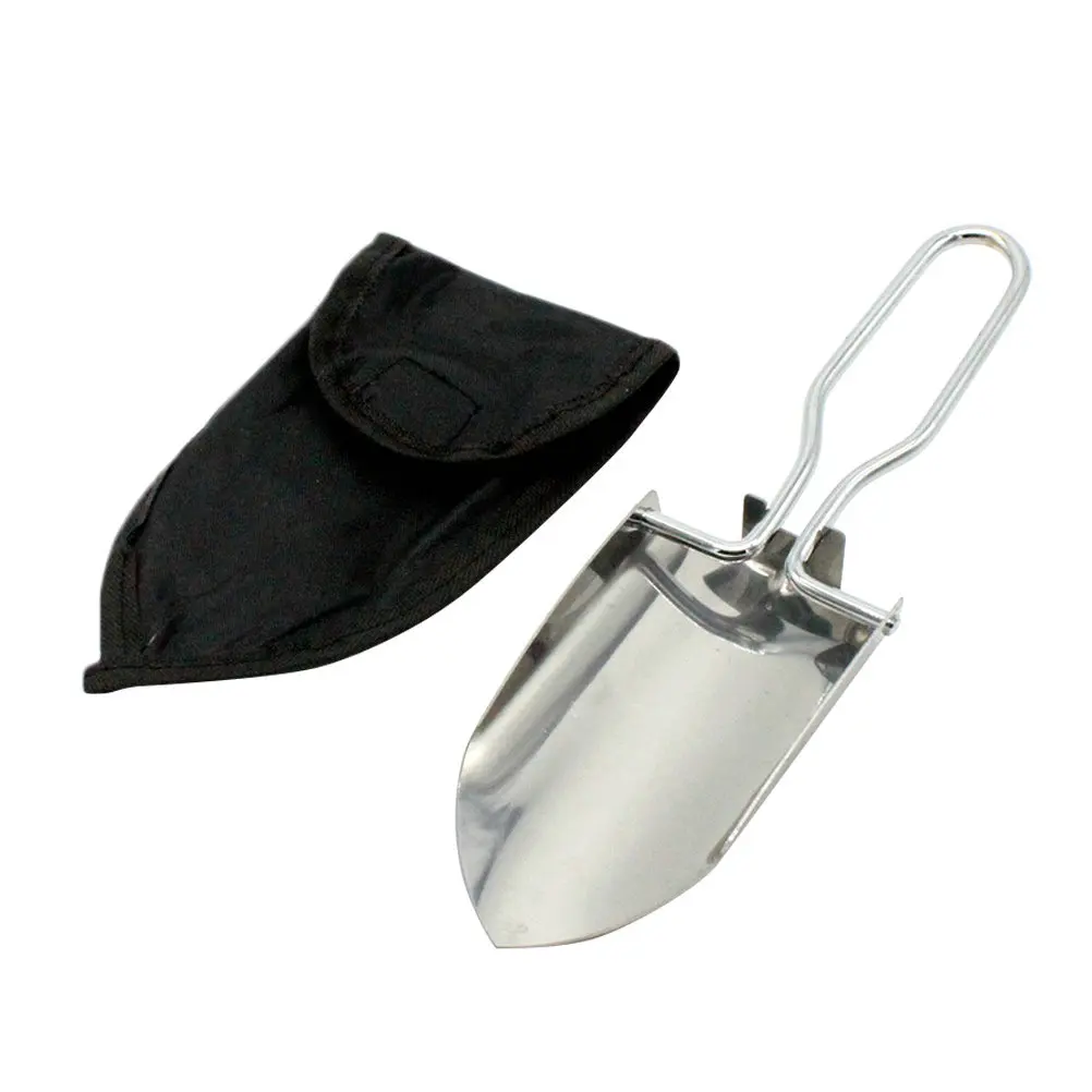 Folding Portable Stainless Steel Gardening Shovel with Storage Bag – Multipurpose Outdoor Soil, Coal & Rubbish Tool