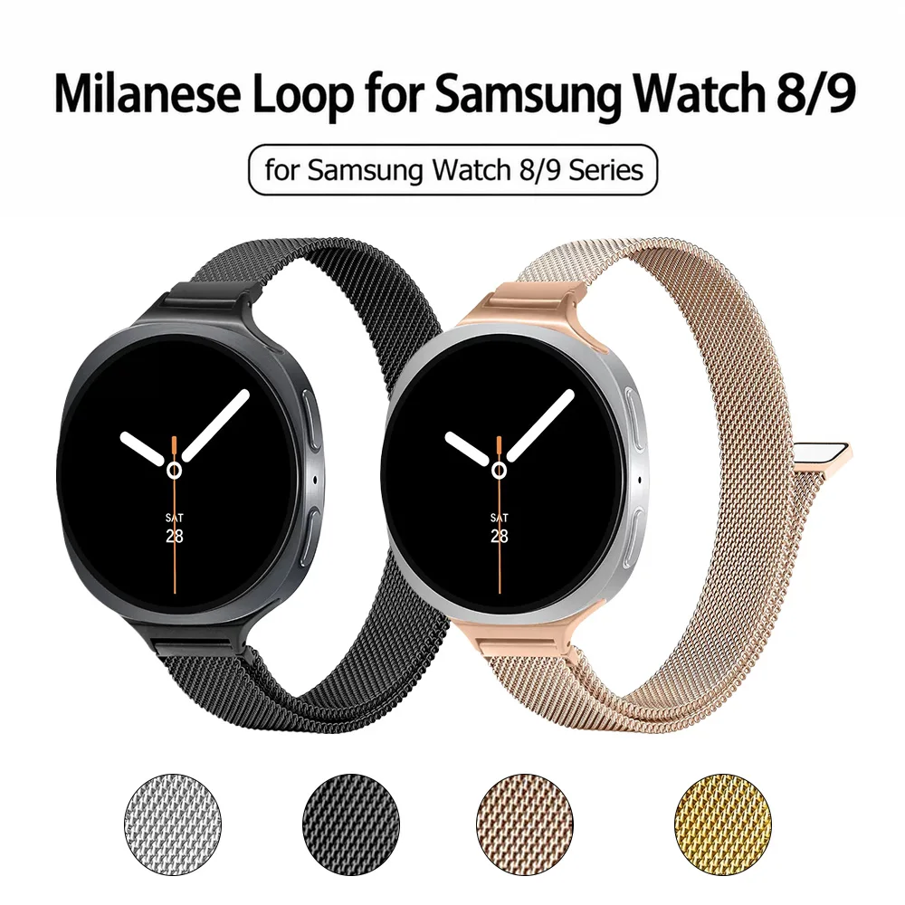 Slim Milanese Band For Samsung Galaxy Watch 9 8 Strap 40 44mm Accessories Metal Loop Bracelet Correa Galaxy Watch 8 Classic 46mm