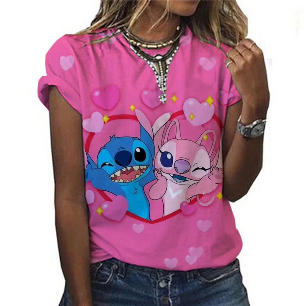 Grappig Kawaii Shirt Disney Lilo Stitch Cartoon T-shirt Stitch Cute Manga T-shirt Y2k Grafische Tshirt Top Tee Kleding