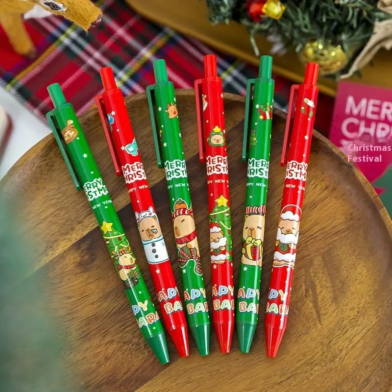 

5/10/15 шт. 0,5 мм черная мультяшная пресс-ручка милая рождественская гелевая ручка с капибарой ручка для письма школьные канцелярские принадлежности подарки