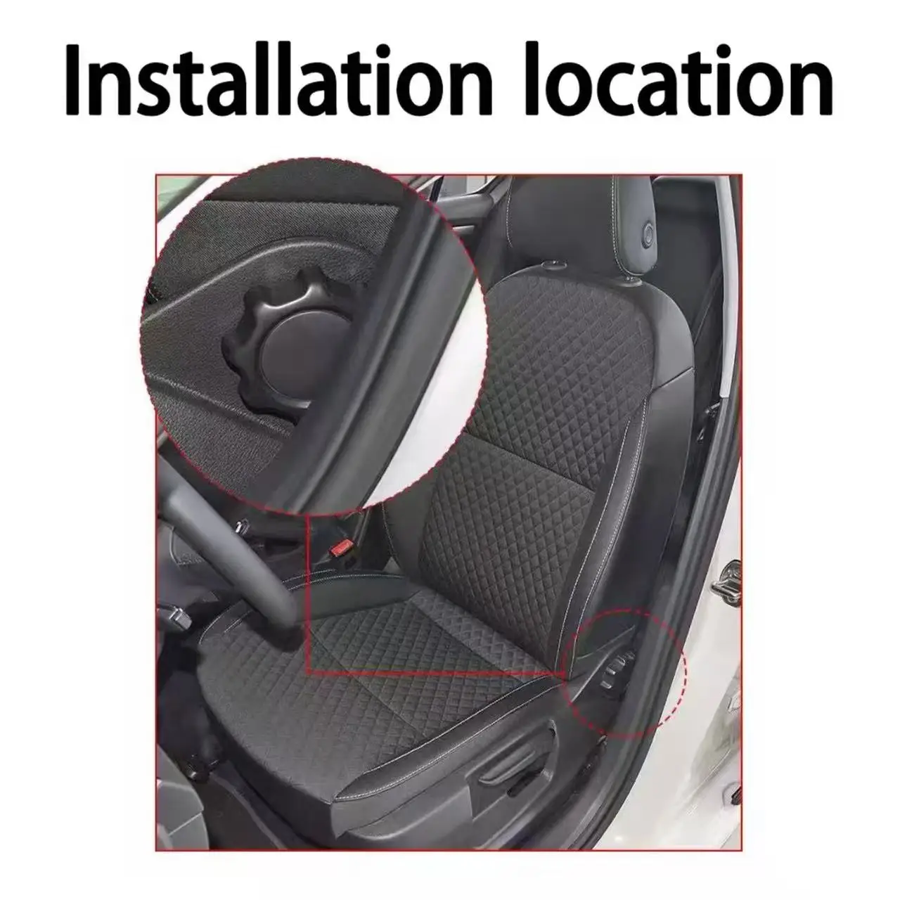 

Suitable for Volkswagen Golf 7 sports car seat backrest adjustment knob adjuster seat handwheel black 5GG881671 5GG881671