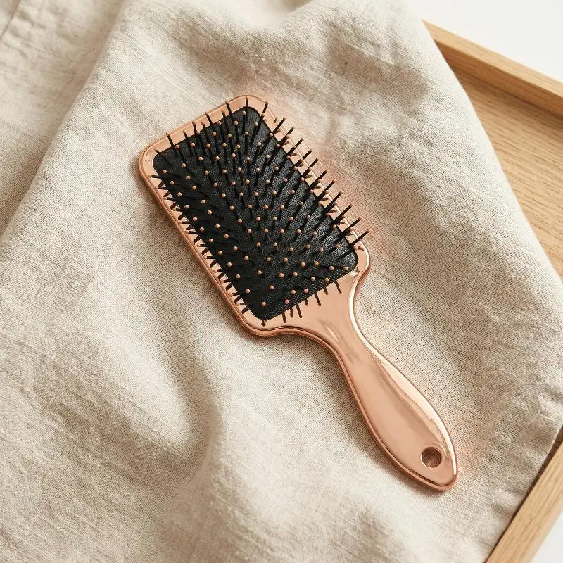 1 PCS Electroplated Comb, Cushion Comb For Women, Massages Scalp, Adds Volumizing And Smoothing Hair