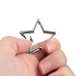 5/10PCS Star Shaped Stainless Steel Keychain Clip Carabiner Snap Hook Holder Star Carabiner Hook Clip Key Holder