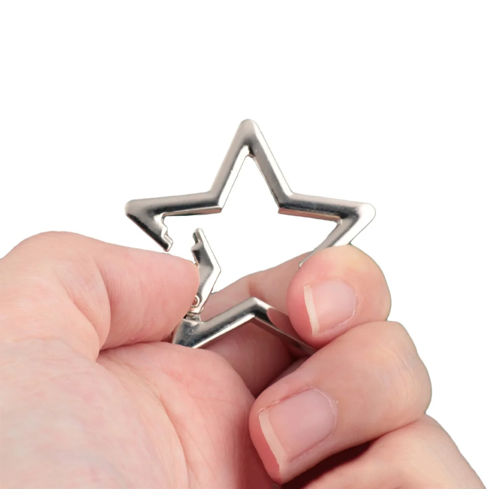 5/10PCS Star Shaped Stainless Steel Keychain Clip Carabiner Snap Hook Holder Star Carabiner Hook Clip Key Holder