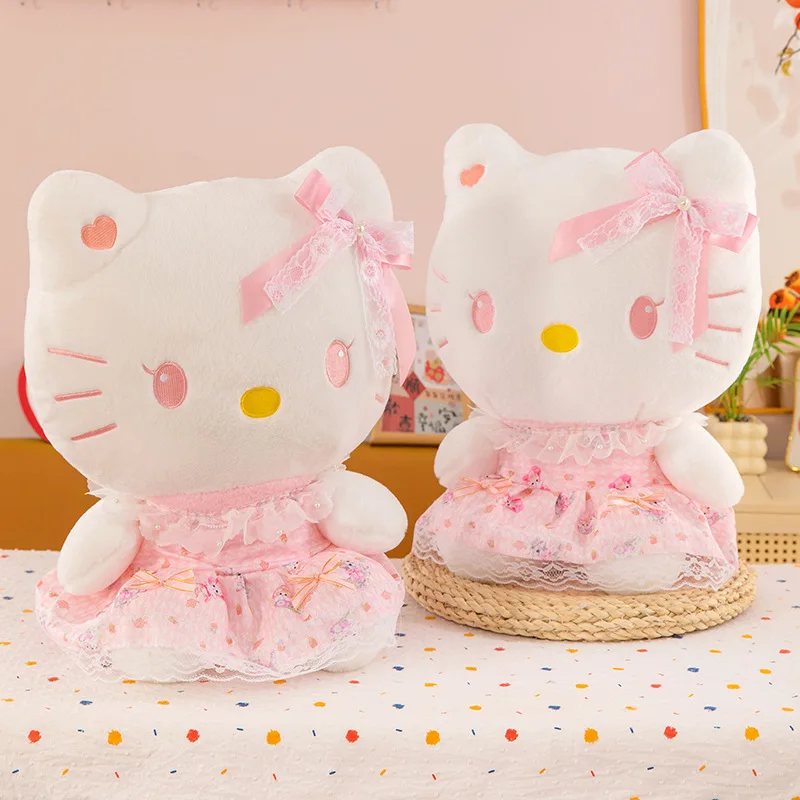 

70 см Sanrio Kawaii Hello Kitty плюшевая игрушка в платье принцессы милая Лолита KT кошка мягкая кукла подарок на день рождения для детей девочек