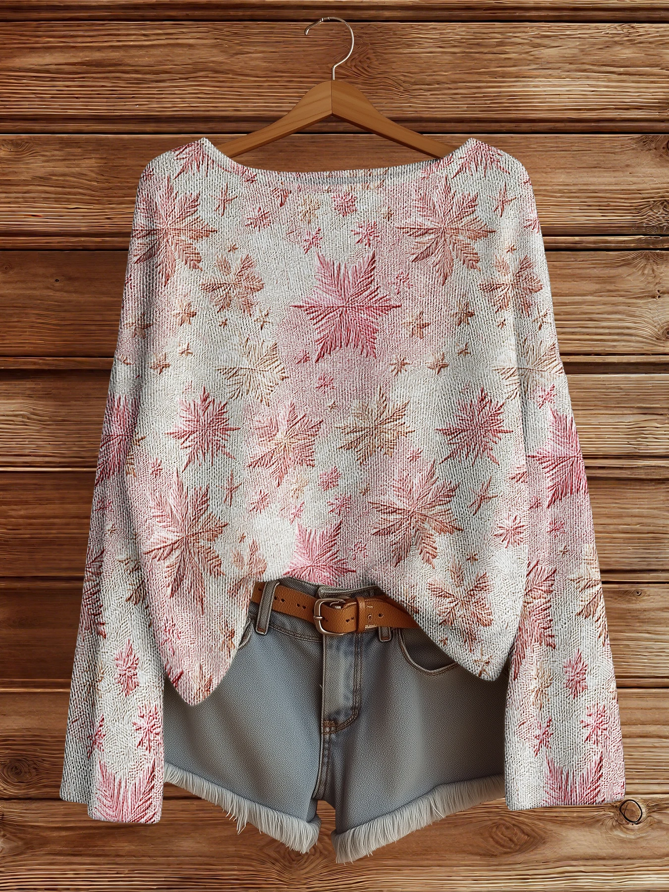 

Женский повседневный вязаный пуловер с принтом снежинок, свитера с круглым вырезом и длинными рукавами, свободный свитер, модные уличные джемперы, топы