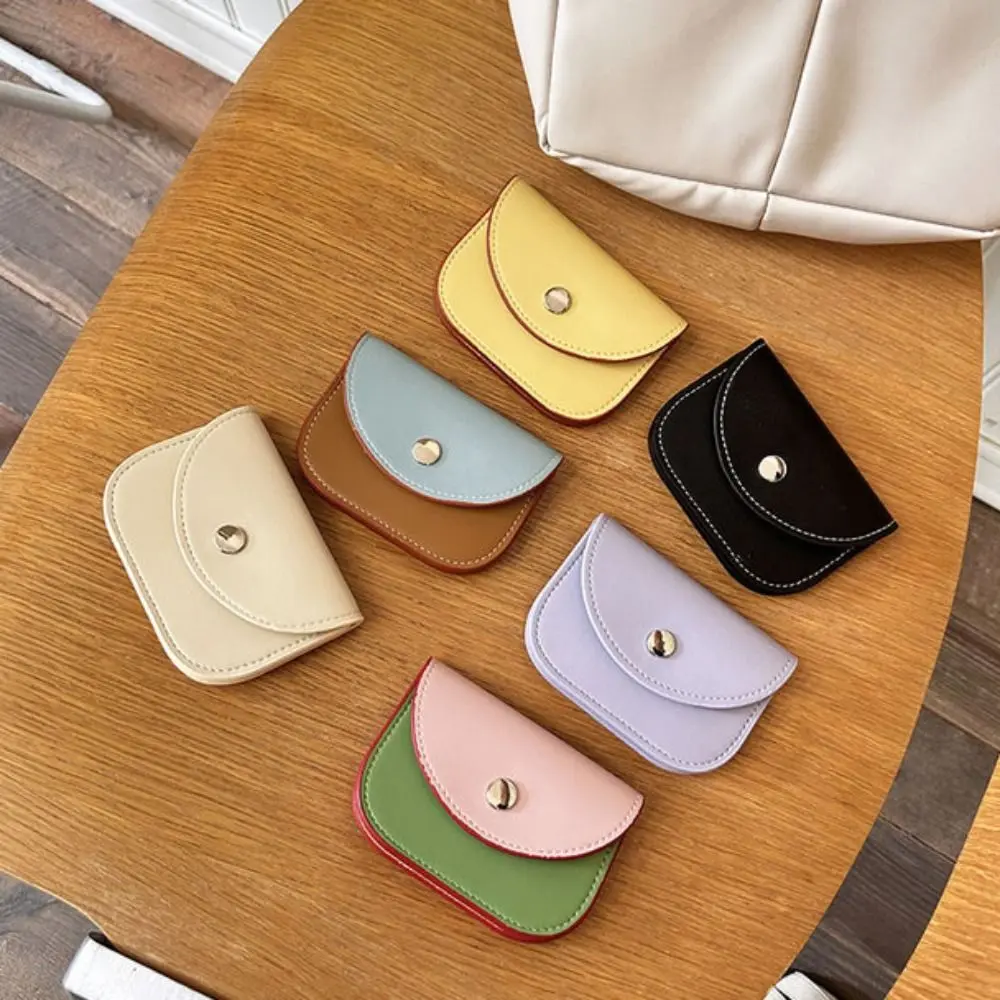 PU Leather PU Coin Purse Simple Solid Color Multi-function Thin Card Bag Short Clutch Korean Style Short Wallet Outdoor