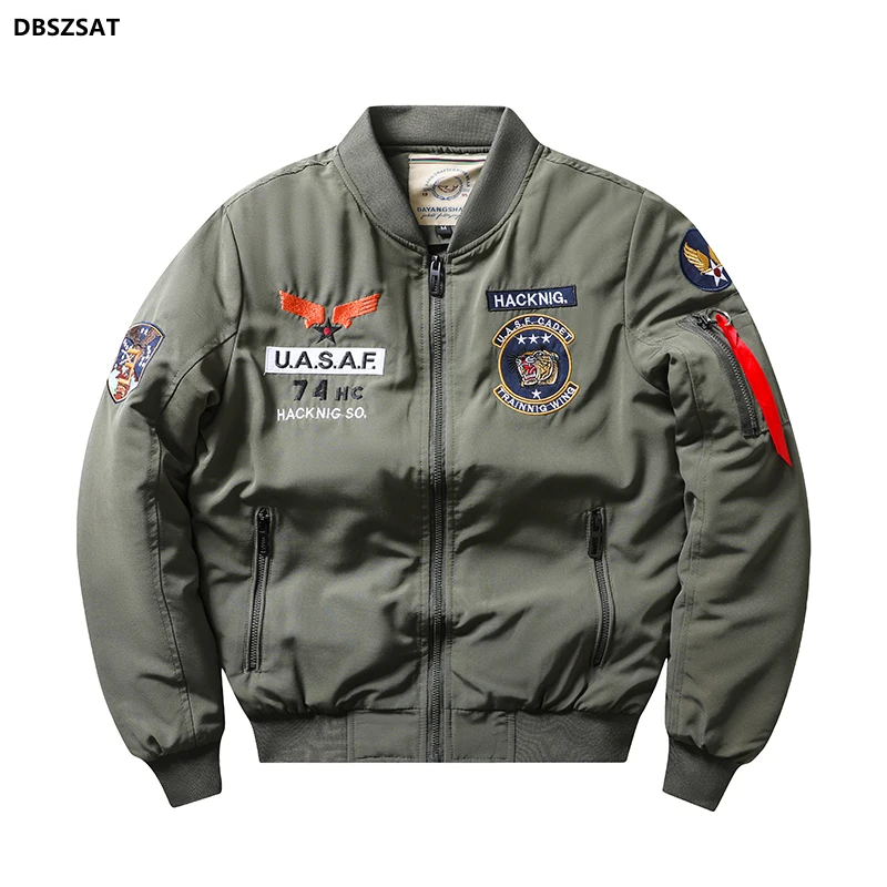 Bomber jacke ma1 Luftwaffe Pilot lässig Neuankömmling Militärs til Männer dicken Fleece Samt mantel Winter männlich grün blau Khaki