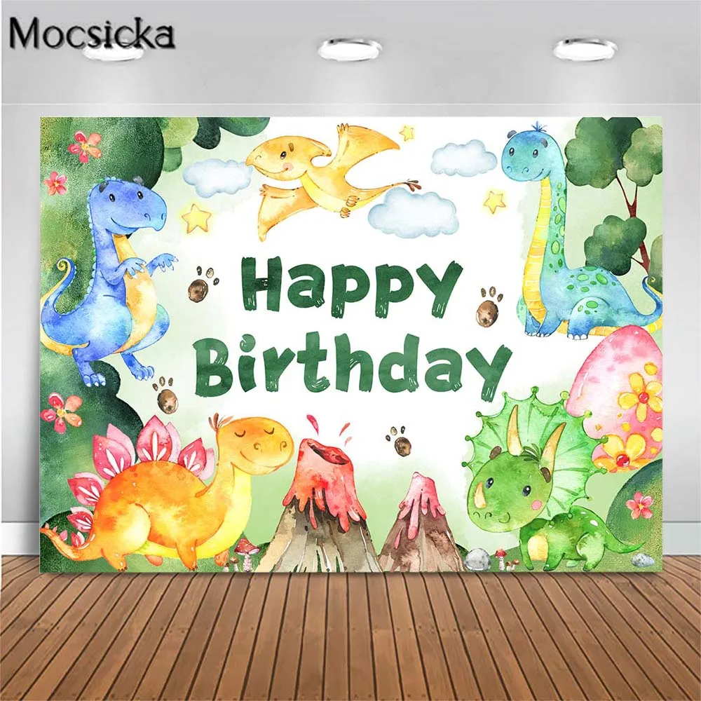 

Mocsicka Cartoon Dinosaur Jungle Backdrop Boy Birthday Party Decor Newborn Photocall Background Photo Studio Photography Props