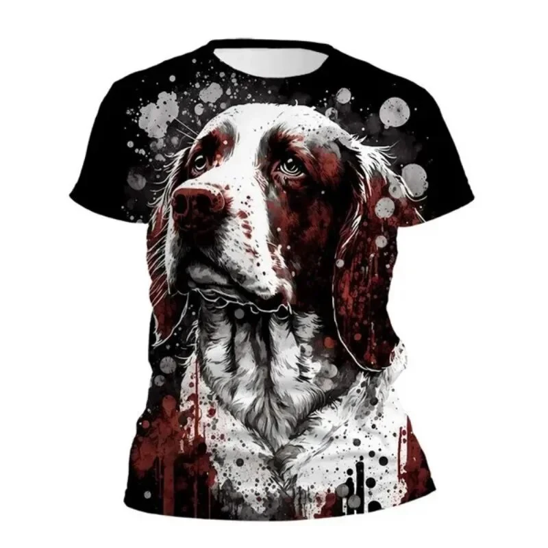 T-Shirt à Manches Courtes et Col Rond pour Homme et Femme, Streetwear à la Mode, Imprimé Animal en 3D, pour Été