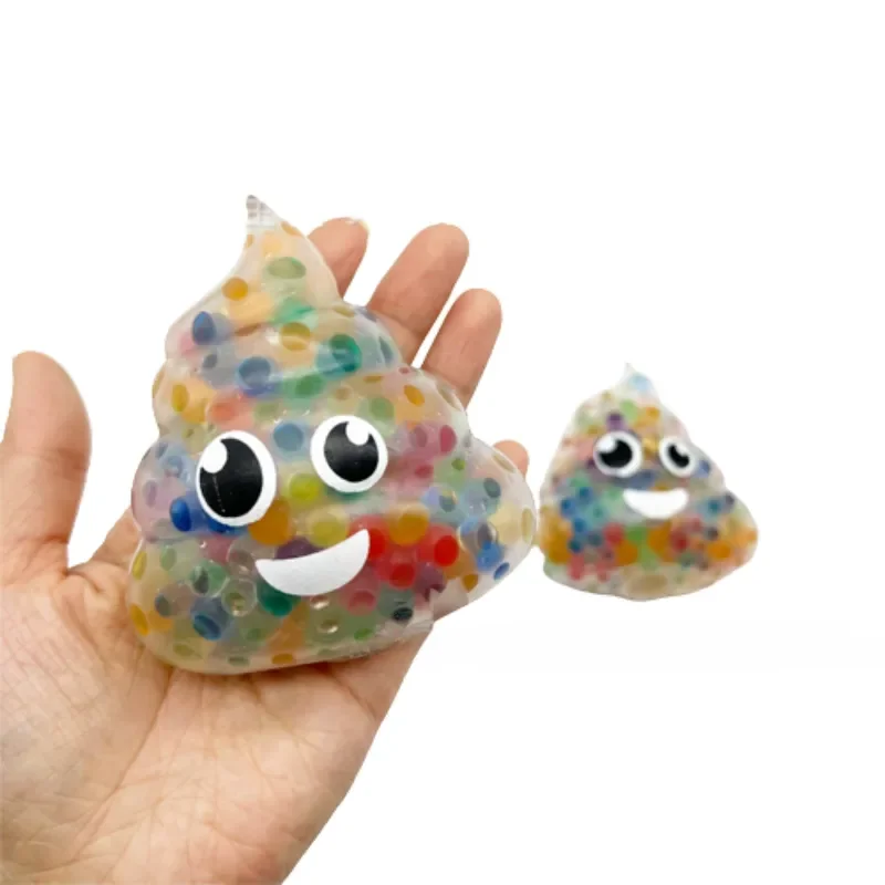 

Cute Squishy Decompression Ball Adult Decompression Pinch Toy TPR Soft Rubber Beads Flat Poop Venting Toy Figet Toys Set